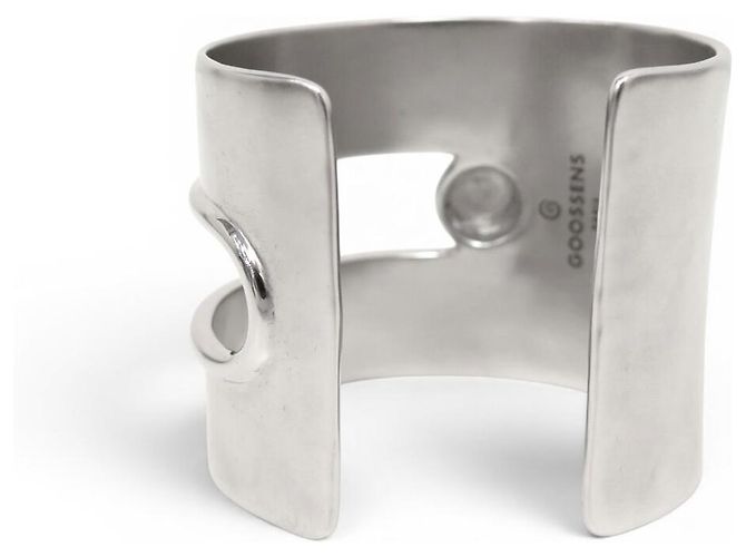 NEUF BRACELET GOOSSENS MANCHETTE BOUCLE LAITON PALLADIE S 15.5 STRAP BANGLE Argenté - vue 3