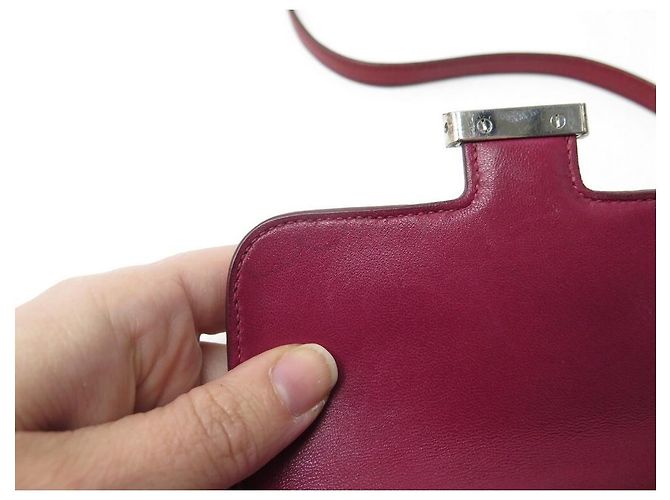 Hermès HERMES CONSTANCE 14 MICRO HAND TASCHE AUS EPSOM LEDER ROT - Ansicht 15