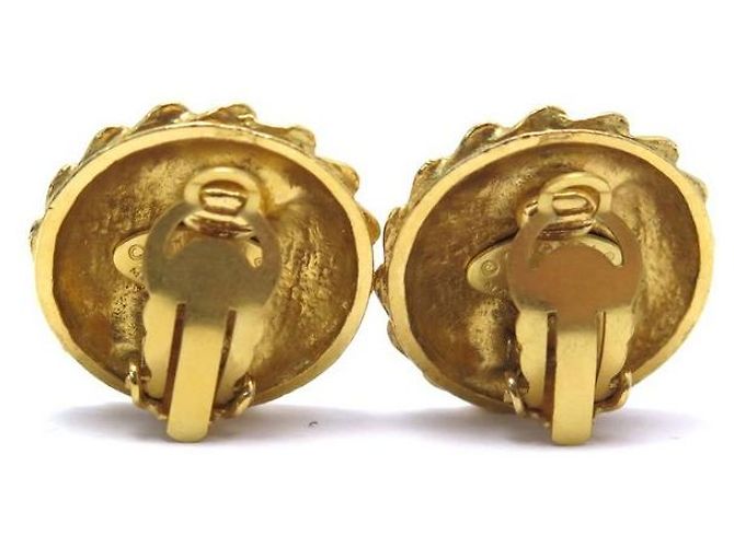 VINTAGE CHANEL 1994 GABRIELLE COCO GOLDENE METALL-OHRSTECKER - Ansicht 3