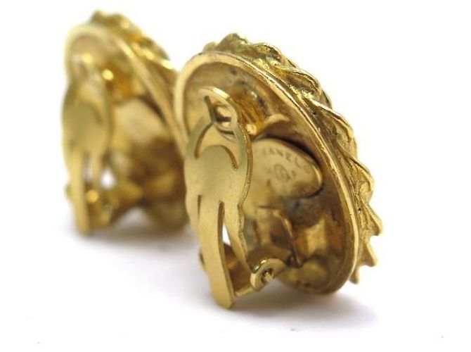 VINTAGE CHANEL 1994 GABRIELLE COCO GOLDENE METALL-OHRSTECKER - Ansicht 4