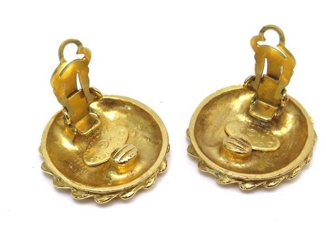 VINTAGE CHANEL 1994 GABRIELLE COCO GOLDENE METALL-OHRSTECKER - Ansicht 6