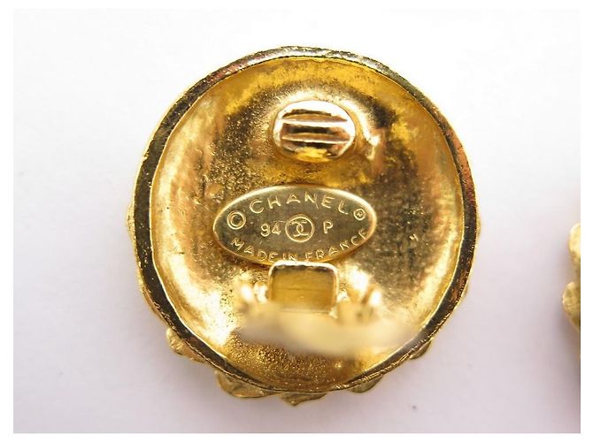 VINTAGE CHANEL 1994 GABRIELLE COCO GOLDENE METALL-OHRSTECKER - Ansicht 7