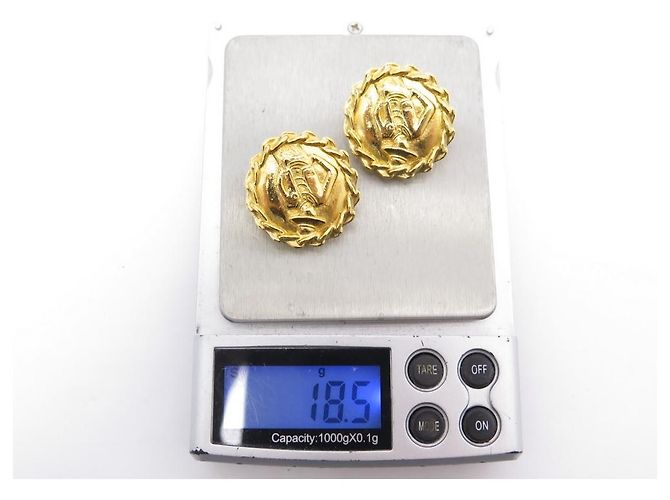 VINTAGE CHANEL 1994 GABRIELLE COCO GOLDENE METALL-OHRSTECKER - Ansicht 8