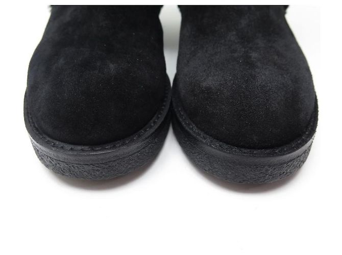 BOTAS LOUIS VUITTON SNOWY FLAT HALF BOOT 36.5 37 DE PIEL FORRADA Negro - vista 4