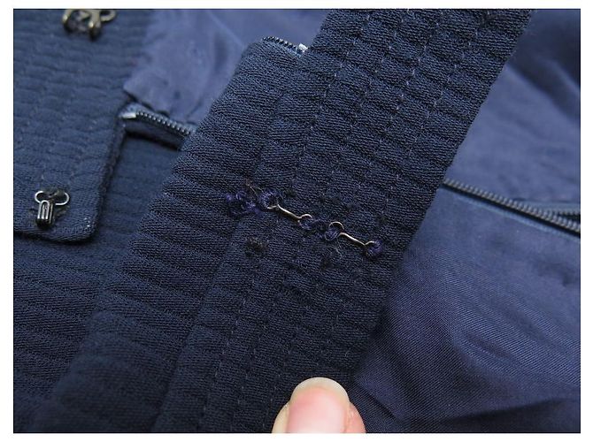 CHANEL WOOL STRAIGHT SKIRT SIZE 44 L NAVY BLUE - view 8