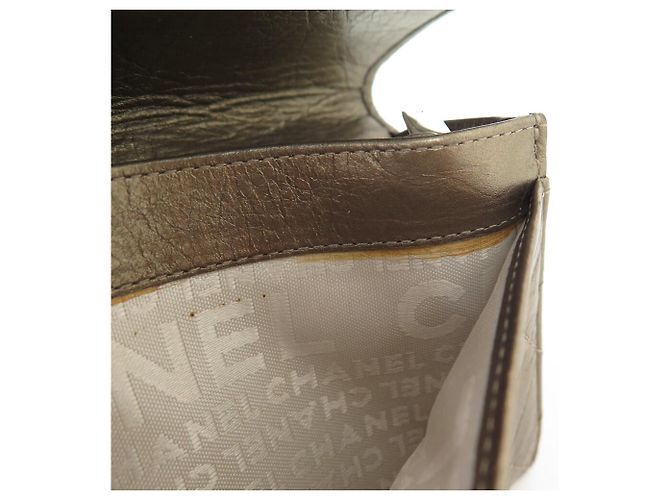 CHANEL CAMBON LOGO CC gesteppte Ledergeldbörse BRONZE - Ansicht 13