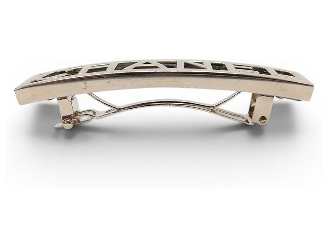 ACCESSORIO PER CAPELLI CHANEL BARRETTE LOGO METALLO ORO E ARGENTO D'oro - vista 3