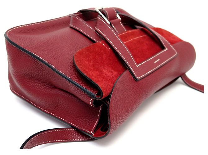Hermès NUOVA BORSA HERMES HALZAN 31 PELLE CLEMENCE ROSSA A SPALLA Rosso - vista 4