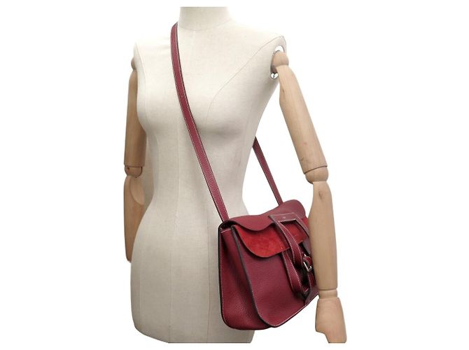Hermès NUOVA BORSA HERMES HALZAN 31 PELLE CLEMENCE ROSSA A SPALLA Rosso - vista 5