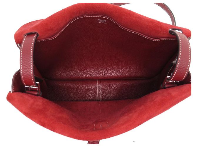 Hermès NUOVA BORSA HERMES HALZAN 31 PELLE CLEMENCE ROSSA A SPALLA Rosso - vista 6