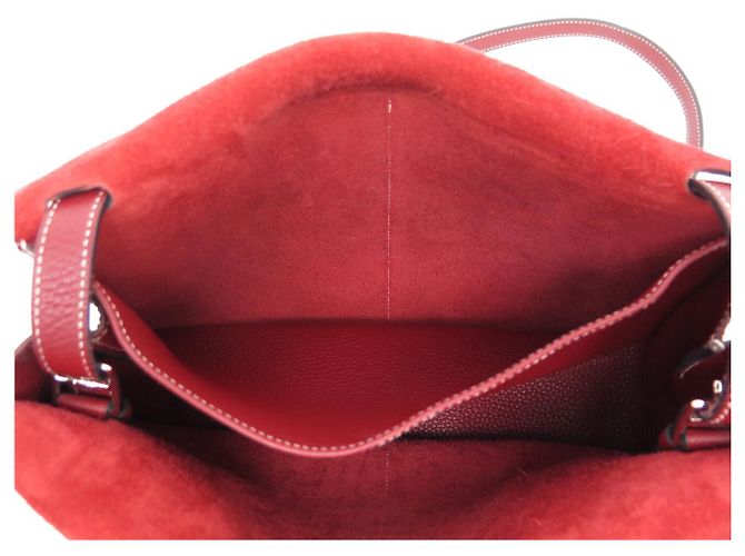 Hermès NUOVA BORSA HERMES HALZAN 31 PELLE CLEMENCE ROSSA A SPALLA Rosso - vista 8