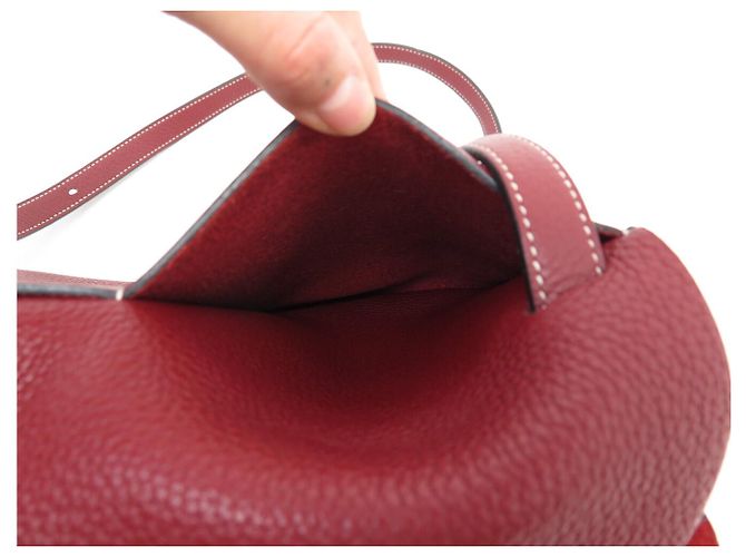 Hermès NUOVA BORSA HERMES HALZAN 31 PELLE CLEMENCE ROSSA A SPALLA Rosso - vista 9
