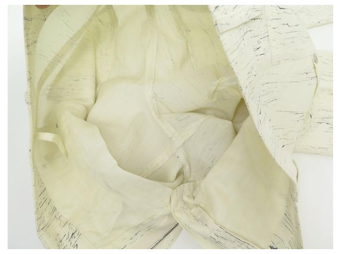 NEW CHANEL MARBLE EFFECT PANTS CC LOGO BUTTON P43196V31291 S 36 PANTS Cream - view 8