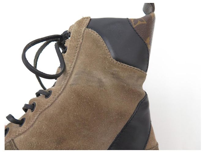 STIVALETTI DESERT LOUIS VUITTON LAUREATE 1A4XYI 39 CAMOSCIA E MONOGRAM Marrone - vista 10