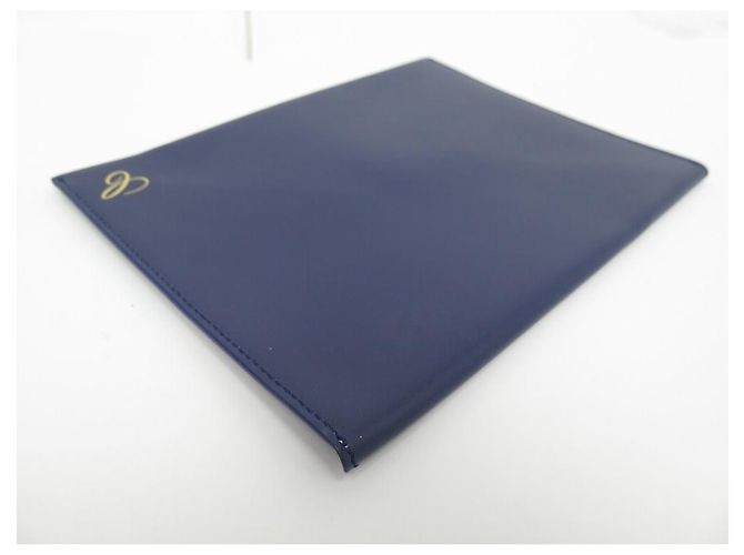 NUOVA POCCHETTE ENVELOPE CHOPARD 22.5CM IN PELLE BLU POUCH CLUTCH - vista 3