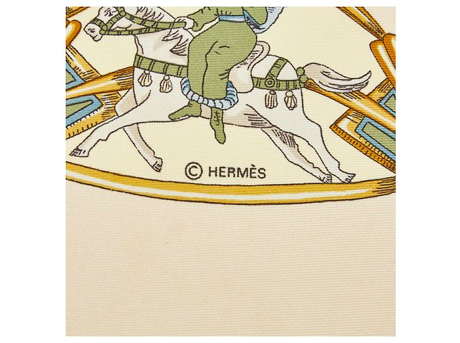 Sciarpa Hermès Carré 90 Tournez Manege Merry-go-round Multicolore Crudo - vista 2