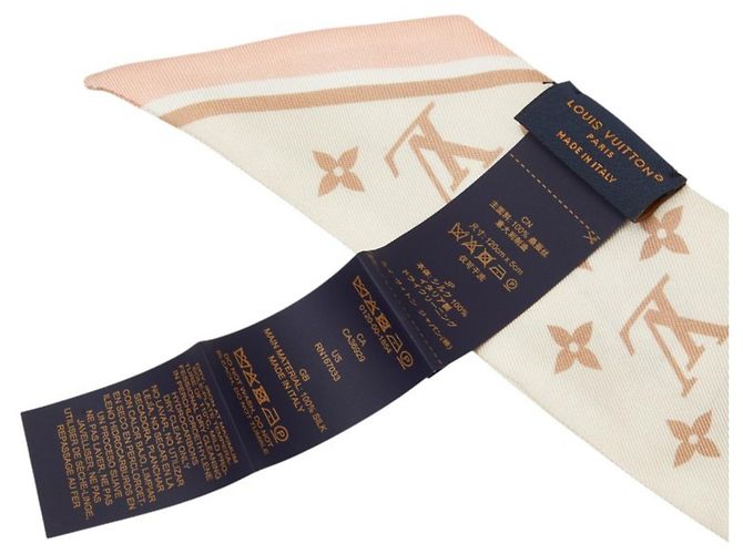 Louis Vuitton Monogram Bandeau BB LV Bow Scarf Rosa Beige - vista 5