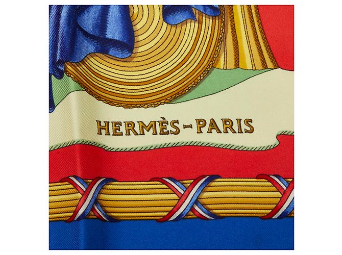 Carré 90 Hermès - Liberté, Égalité, Fraternité Rouge Bleu - vue 2