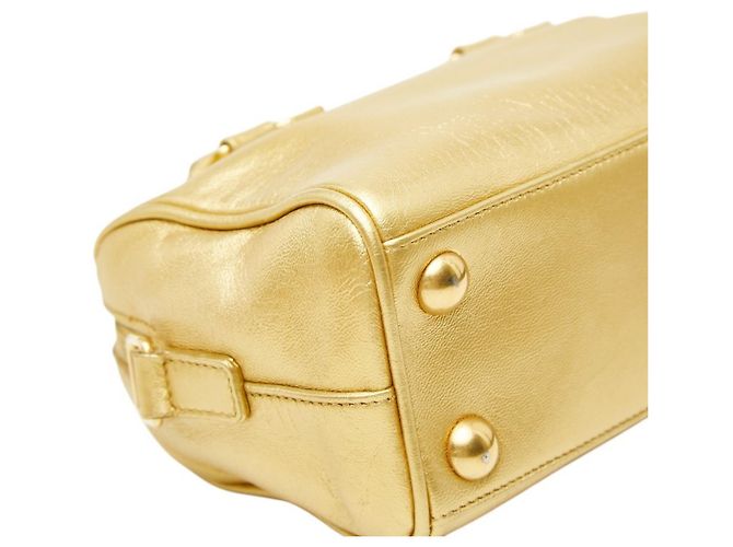 Borsa Baby Duffle in pelle oro Saint Laurent D'oro - vista 7