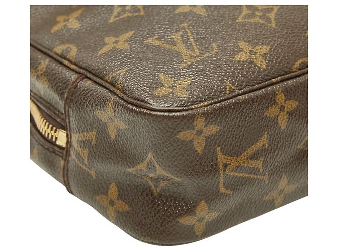 Louis Vuitton Monogram Trousses Toilette 23 Clutch Handbag Pouch Marrone - vista 7