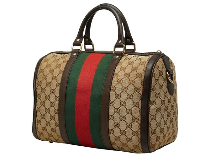 Borsa a Spalla e Borsa a Mano Gucci GG Canvas Sherry Line Beige e Marrone - vista 2