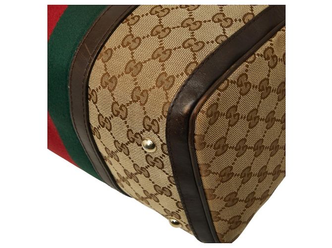 Borsa a Spalla e Borsa a Mano Gucci GG Canvas Sherry Line Beige e Marrone - vista 4