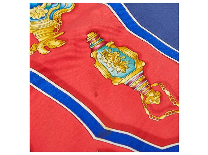 Hermès Sciarpa Hermes Carre 90 Pourvu qu'on oit l'ivresse Rosso Blu Multicolore - vista 2
