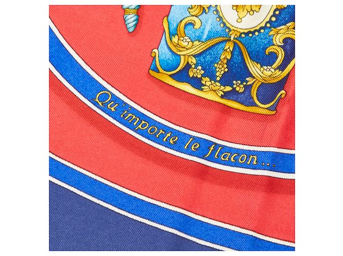 Hermès Sciarpa Hermes Carre 90 Pourvu qu'on oit l'ivresse Rosso Blu Multicolore - vista 3