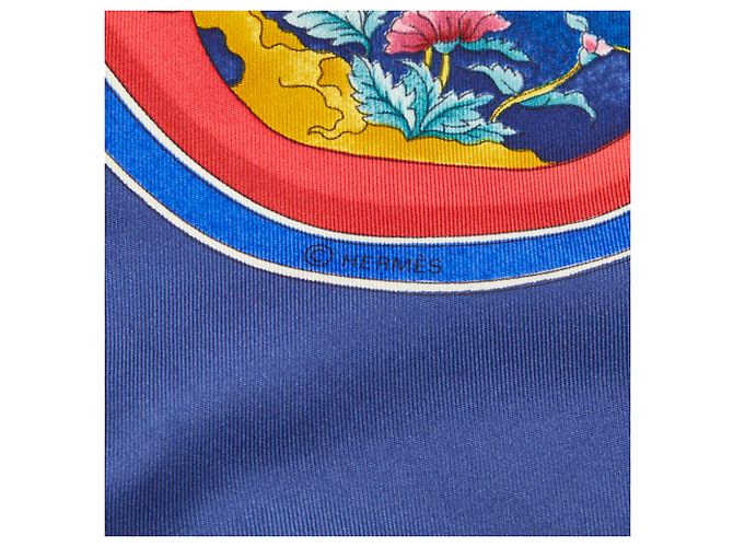 Hermès Sciarpa Hermes Carre 90 Pourvu qu'on oit l'ivresse Rosso Blu Multicolore - vista 6