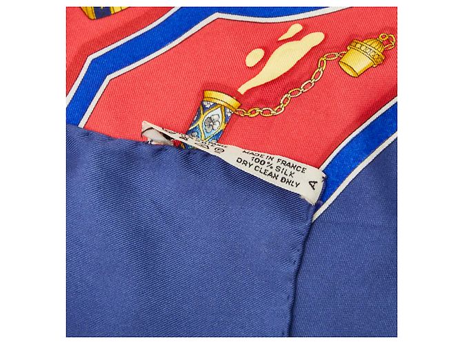 Hermès Sciarpa Hermes Carre 90 Pourvu qu'on oit l'ivresse Rosso Blu Multicolore - vista 7
