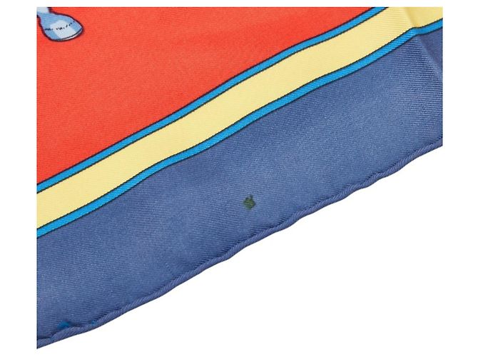 Hermès Sciarpa Hermes Carre 90 CARROUSEL Rosso Blu Multicolore - vista 3