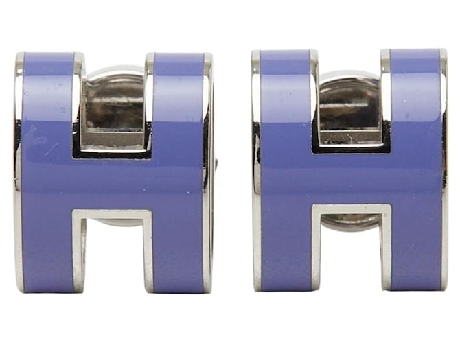 Hermès Hermes Pop H Ohrringe Silber Lila - Ansicht 2