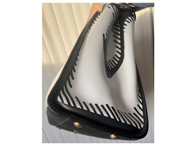 Borsa Fendi Peekaboo Iconic Mini Nero Bianco D'oro - vista 7