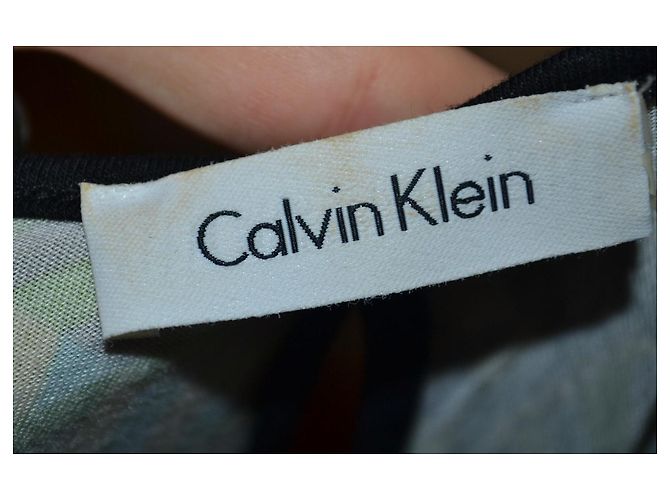 Abito lungo Calvin Klein con stampa geometrica Nero Rosa Multicolore Verde Porpora - vista 4