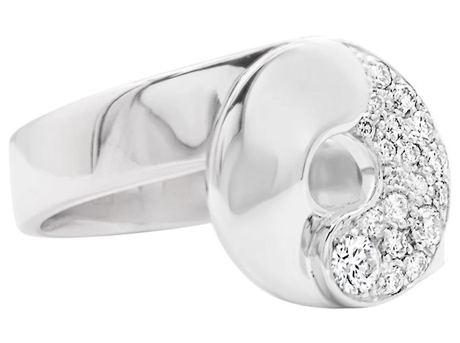 Anello Dinh Van "Double Sens" in oro bianco e diamanti. - vista 2