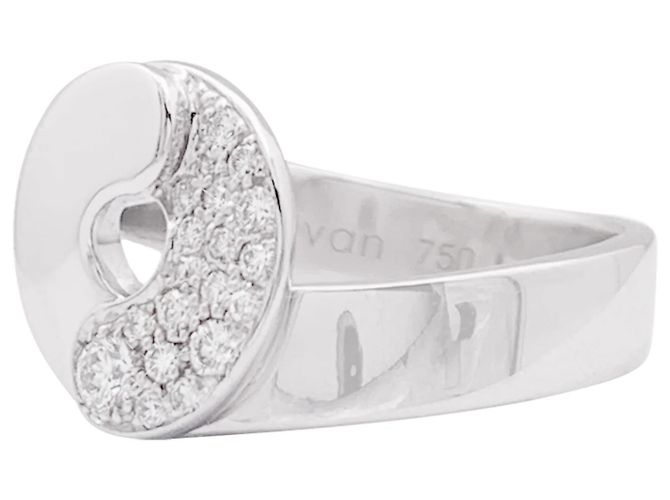 Anello Dinh Van "Double Sens" in oro bianco e diamanti. - vista 3