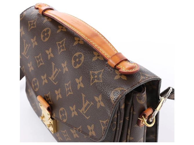 Borsa a tracolla Louis Vuitton Metis MM in tela Monogram marrone M44875 - vista 3