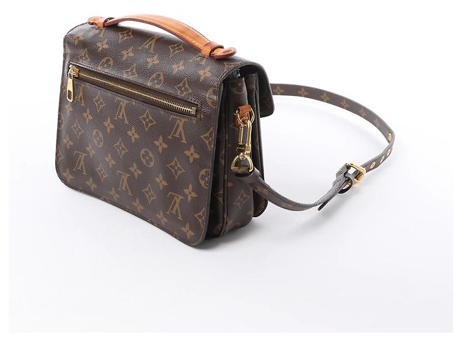 Borsa a tracolla Louis Vuitton Metis MM in tela Monogram marrone M44875 - vista 4