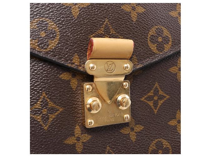 Borsa a tracolla Louis Vuitton Metis MM in tela Monogram marrone M44875 - vista 12