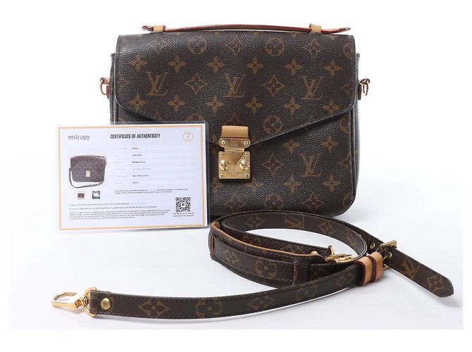 Borsa a tracolla Louis Vuitton Metis MM in tela Monogram marrone M44875 - vista 15