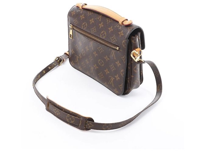 Borsa a tracolla Louis Vuitton Metis MM in tela Monogram marrone M44875 - vista 4
