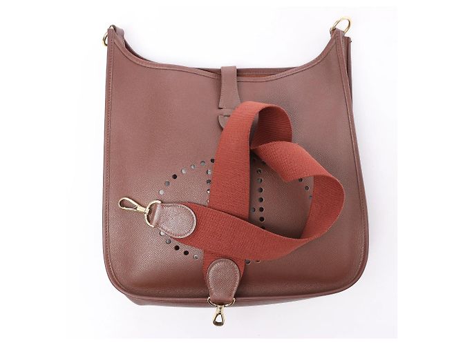 Evelyne Hermès Hermes Evelyn 1 33 GM Cushbell Leather in Havane B: 1998 Bordò - vista 10