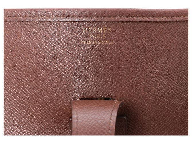 Evelyne Hermès Hermes Evelyn 1 33 GM Cushbell Leather in Havane B: 1998 Bordò - vista 13