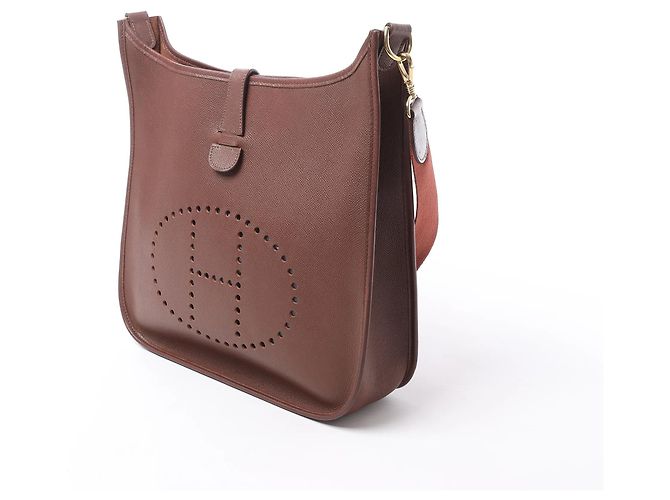 Evelyne Hermès Hermes Evelyn 1 33 GM Cushbell Leather in Havane B: 1998 Bordò - vista 2