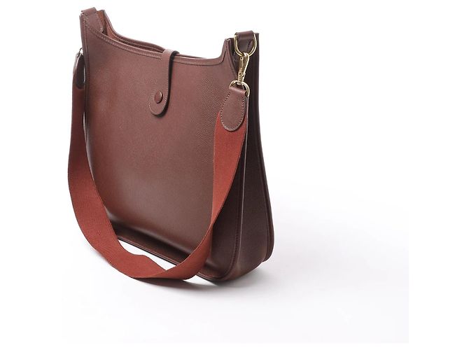 Evelyne Hermès Hermes Evelyn 1 33 GM Cushbell Leather in Havane B: 1998 Bordò - vista 4