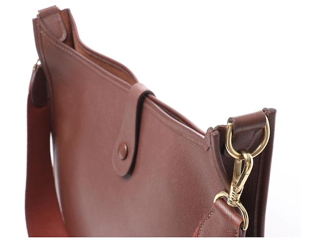 Evelyne Hermès Hermes Evelyn 1 33 GM Cushbell Leather in Havane B: 1998 Bordò - vista 5