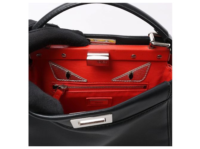 Mini borsa a mano 2Way in pelle Fendi Peekaboo nera 8BN244 Rosso - vista 10