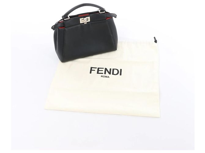 Mini borsa a mano 2Way in pelle Fendi Peekaboo nera 8BN244 Rosso - vista 14