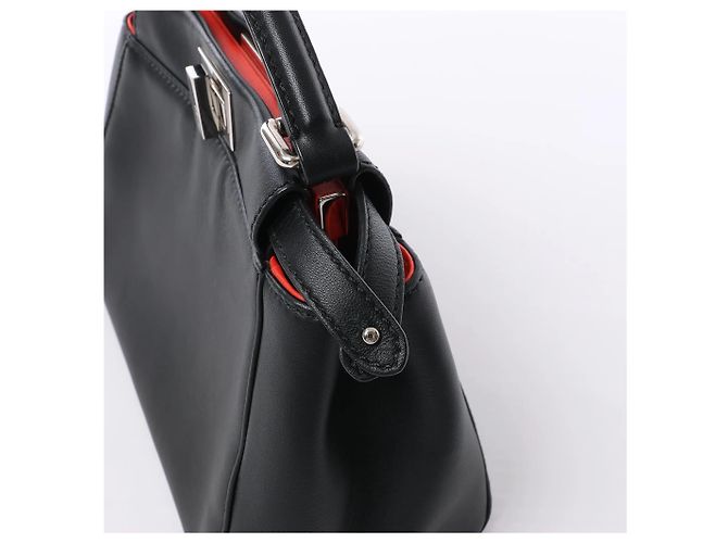 Mini borsa a mano 2Way in pelle Fendi Peekaboo nera 8BN244 Rosso - vista 5