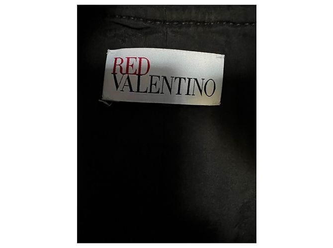 RED VALENTINO Black Wool Blend Ruffled Coat - view 4